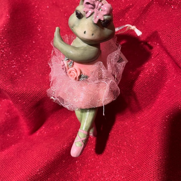 Set of  2 Frog Ballerina Vintage Christmas Ornament by Ganz - Picture 5 of 7